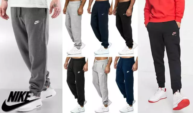 Nike Air Squadra Pantaloni Felpati da Corsa Jogger Jogging Nuovo