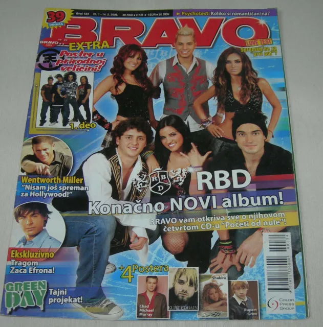 Rebelde Kurt Cobain Tokio Hotel -  BRAVO Serbian January 2008 VERY RARE