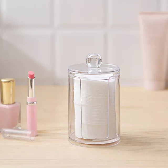 1X Clear Acrylic Storage Holder Box Cotton Swab Makeup Organizer Glossy CasH-wf