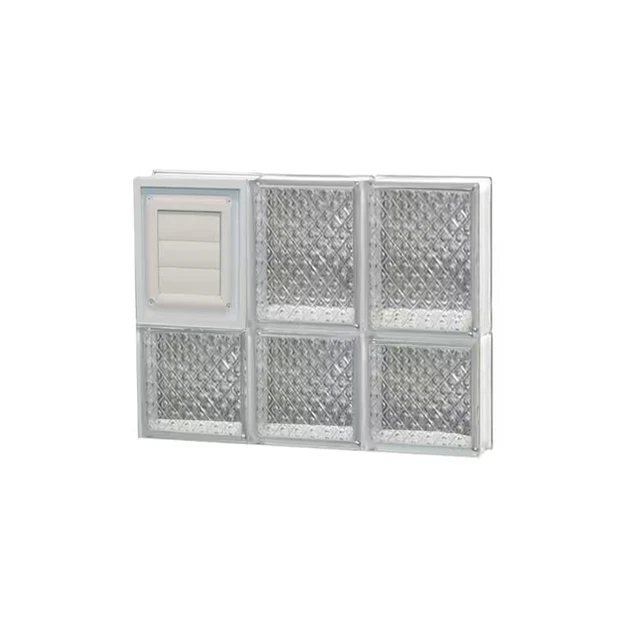 17.25 In. X 13.5 In. X 3.125 In. Frameless Diamond Pattern Glass Block Window wi