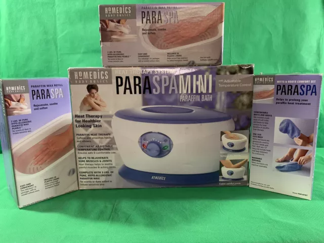 Homedics Heat Therapy Kit - Para Spa Mini Paraffin Bath, Mitts, Boots, Refills 