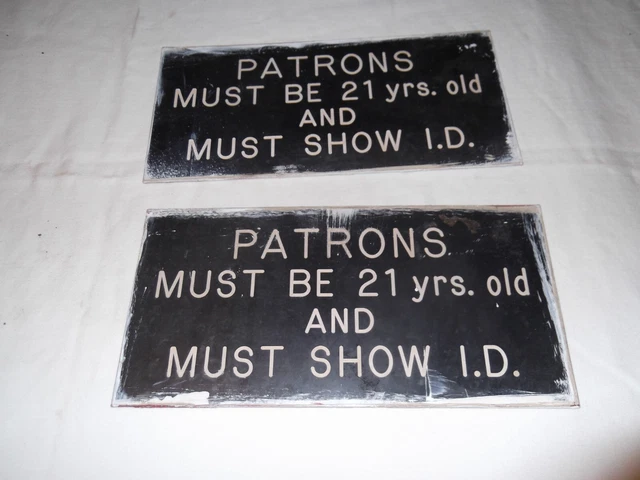 pair Bar Signs Entrance vintage over 21