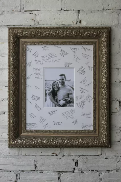 Framed Wedding Guest Book Large Display Signature Personalised Photo Frame Party