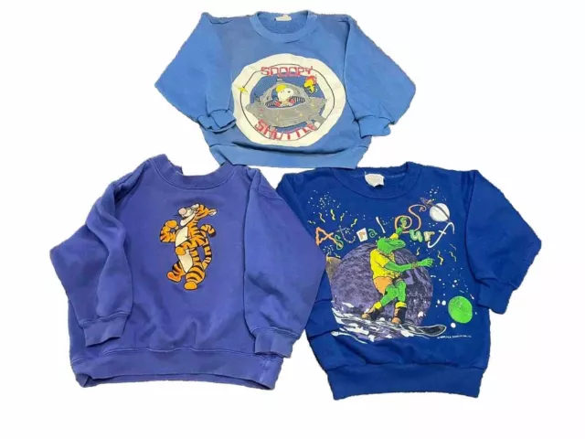 Lot Bundle Of 3 True Vintage 80s 90s Sweatshirt Shirt KIDS Youth Sizes