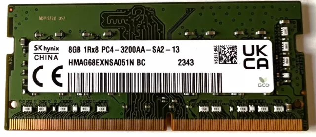 SK hynix 8GB DDR4 RAM 3200MHz Arbeitsspeicher SODIMM 1rx8 PC4 HMAG68EXNSA051N BC