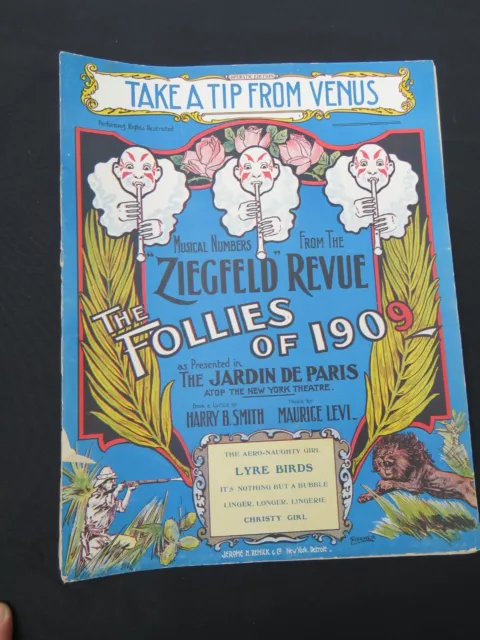 "ZIEGFELD FOLLIES of 1909" Sheet Music "Take a Tip From Venus" - Only 1 on Ebay!