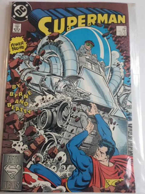SUPERMAN Vol 2 ISSUE #19.  JOHN BYRNE  1988. Near Mint.  Rare HIGH GRADE