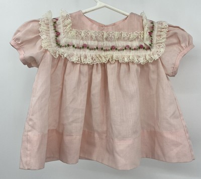 Vintage Baby Girl Alexis Dress Size 3-6 Months (13-18 lbs) Embroidered Floral
