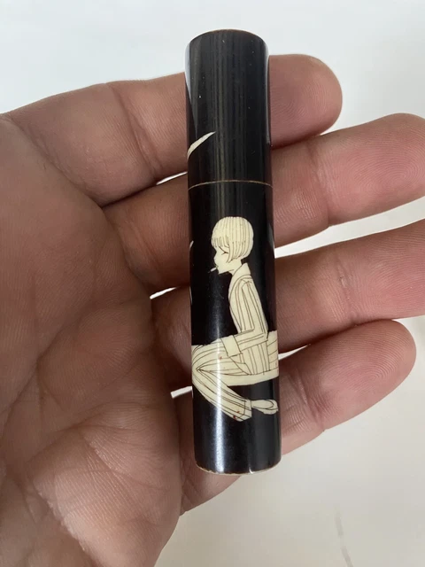 Ancien Etui Fume Cigarette En Os De Dieppe Epoque Art Deco