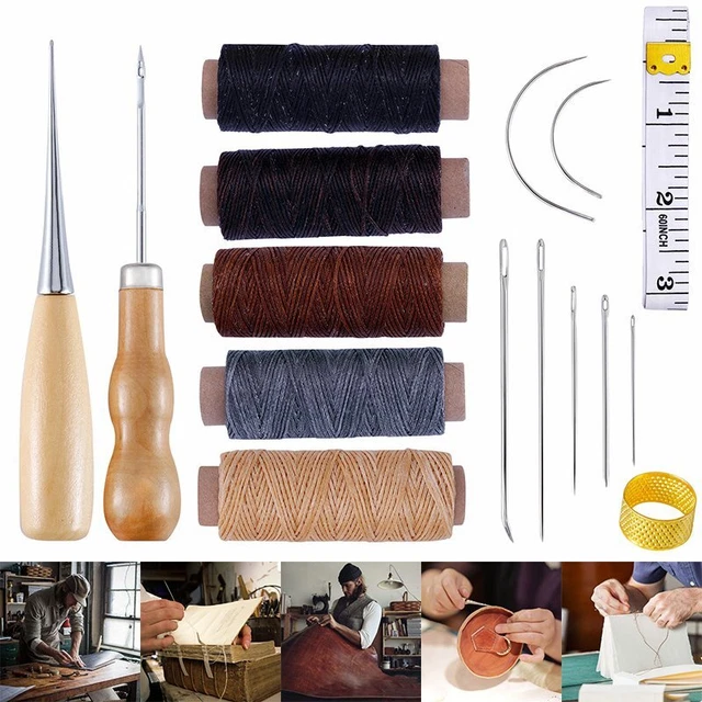 16-tlg. Leder Handwerk Werkzeug Ledernadeln Nähen Locher Stitching Craft Set DE 16-tlg. Leder Handwerk Werkzeug Ledernadeln Nähen Locher Stitching Craft Set DE
