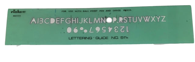 PICKETT MEXICO Lettering Guide No. 51 1/4 used For Ballpoint Pen&office