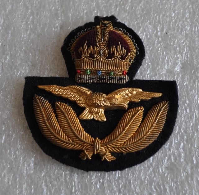 WW2 BRITISH ROYAL Air Force Raf Superb Kings Crown Officers Peaked Cap ...
