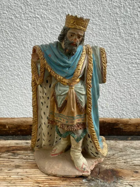 Neapolitanische Barock Figur König Aus Terrakotta 18 Tes Jhdt Italien Napoli