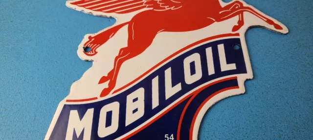 Vintage Mobil Gasoline Sign - Porcelain Pegasus Motor Oil Gas Pump Sign 3