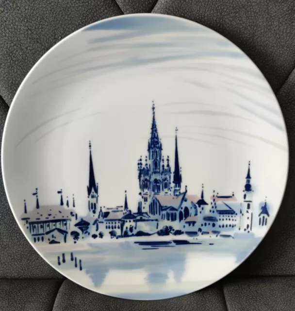 Teller / Wandteller: Meissen Porzellan, Stadtansicht von Konstanz. Heinz Werner