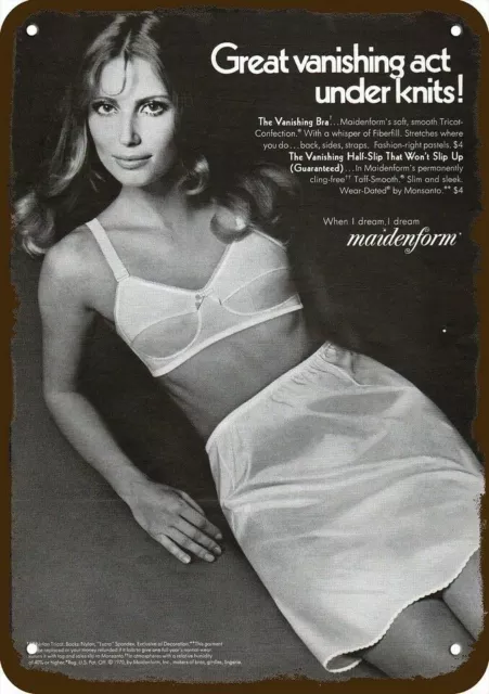 1983 Sexy Woman MAIDENFORM BRA & PANTIES Vnt-Look DECORATIVE REPLICA METAL  SIGN 