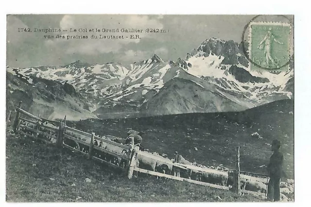 05 Le Col Du Grand Galibier Seen Des Prairies Du Lautaret Shepherd Et Herpeau