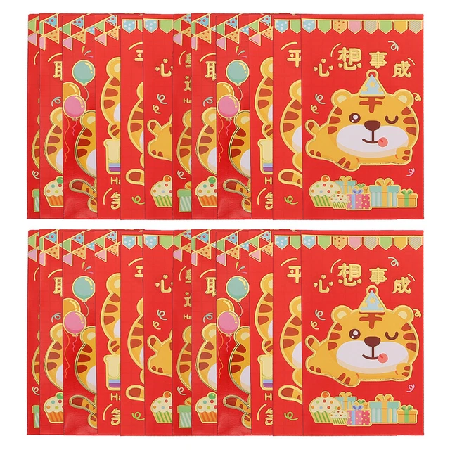 60 sobres rojos tarjetas de felicitación chinas chinas de Hongbao