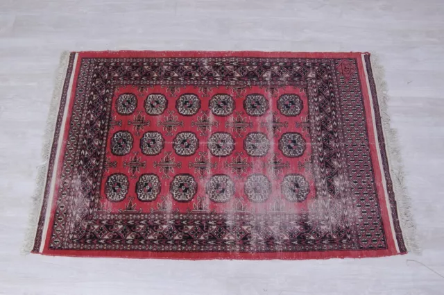 Tappeto pakistano Bukhara pelo corto motivi orientali asimmetrico 183 x 121 cm