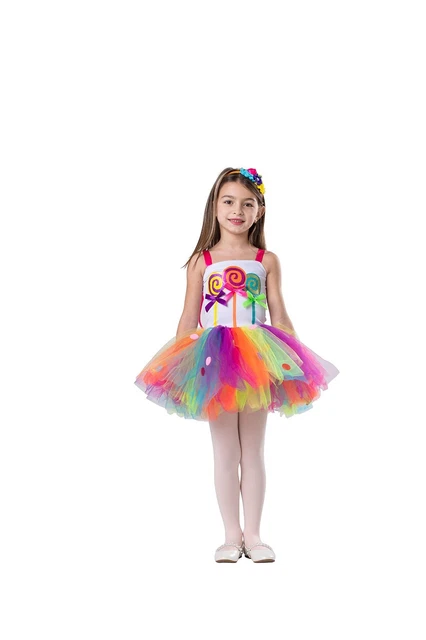 Dress Up America Candyland Tutu Dress for Girls Halloween Candy Lollipop Costume
