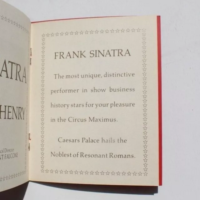 1970s Frank Sinatra Caesars Palace Las Vegas Table Card Program Circus Maximus 3