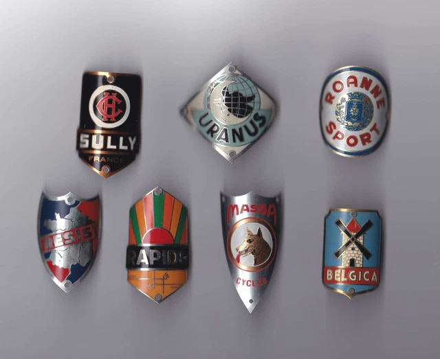 Lot De 3 Plaques De Vélo Anciennes - Émaillées Ou Métal - Vintage Cyclisme