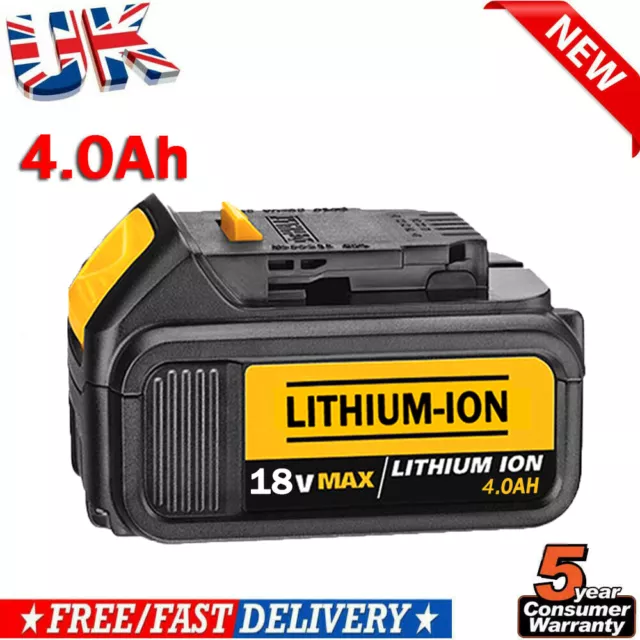 18V 4Ah Battery Li-Ion For DEWALT DCB184 XR Slide DCB182 DCF885 DCC785 DCB204 UK