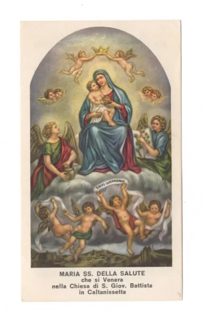 Santino Holy Card Image Pieuse Preghiera Maria Ss. Della Salute Caltanissetta