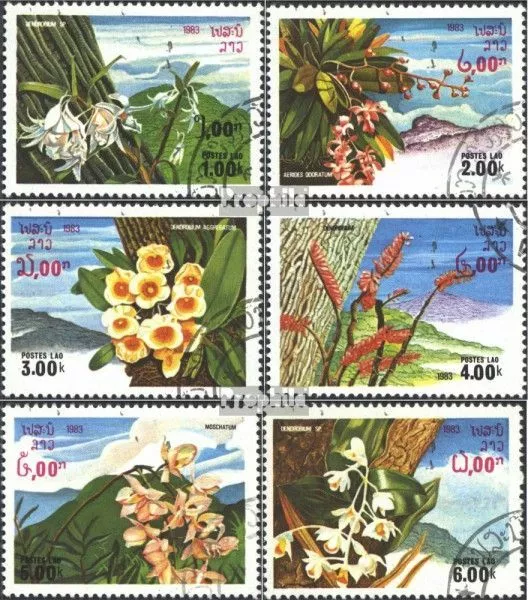 Laos 655-660 (complete issue) used 1983 Flowers