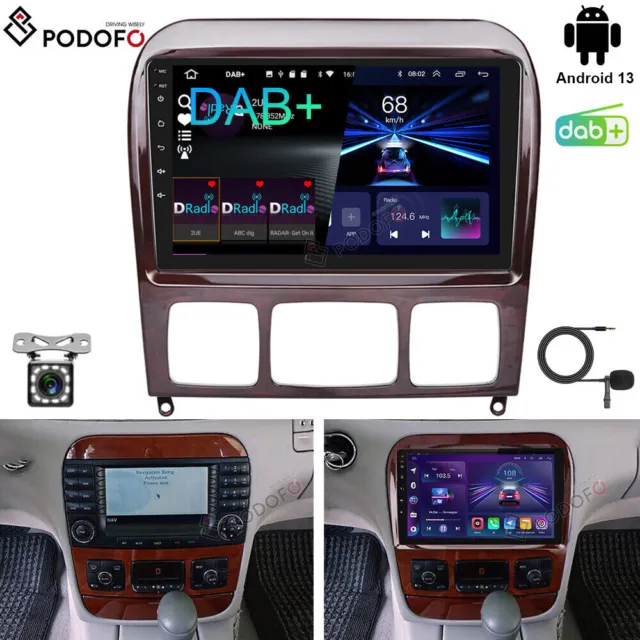 DAB+ Android 13 Autoradio GPS Navi Wifi Für Mercedes-Benz S/CL Klasse W220 W215