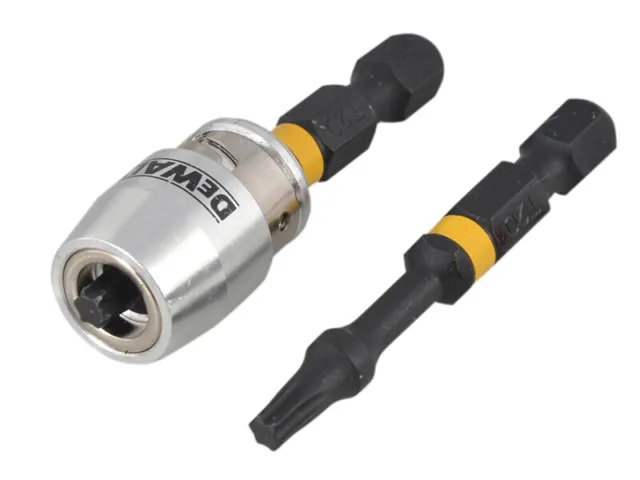 DEWALT Torsión de Impacto Brocas TX0 X 50mm (x2) Y Magnético Medio de Seguridad