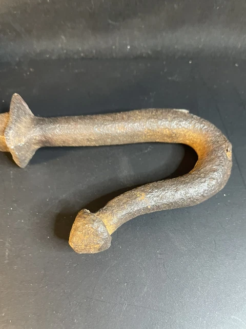 Antique Conestoga Covered Wagon Chain Hook Hand Forged Wrought Iron 9.75” 10