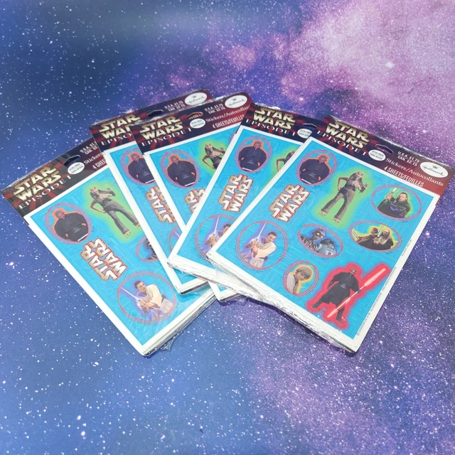 Vintage Star Wars Episode 1 Stickers Lot Hallmark 5 Packs 4 Sheets Per Pack New