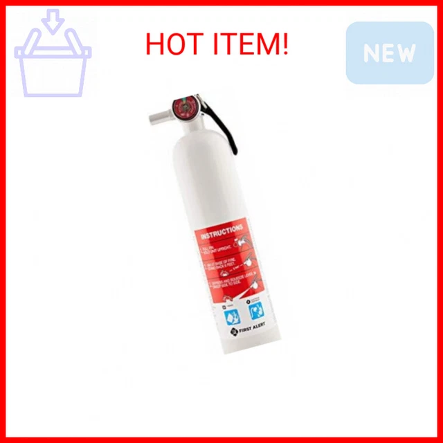 FIRST ALERT Fire Extinguisher, Car and Marine Fire Extinguisher, White, FE10GR