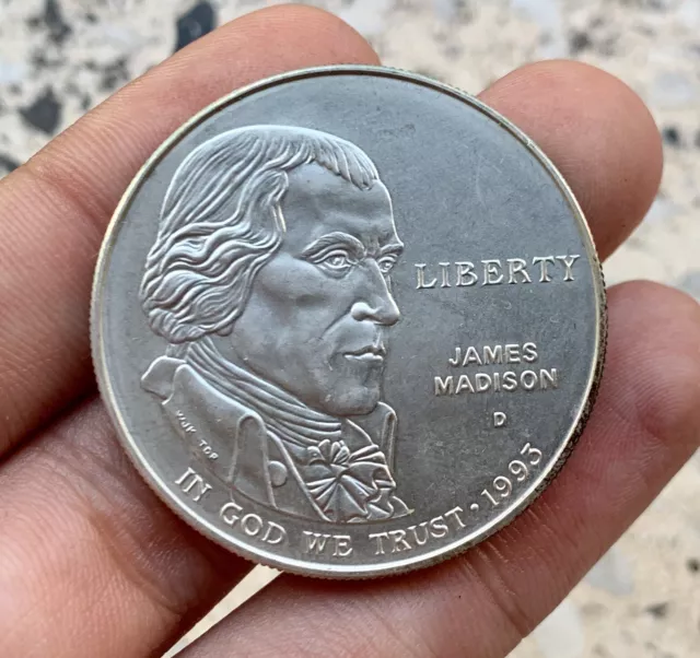 Moneda PLATA USA 1 Dolar 1993-D JAMES MADISON MONTPELIER . Estados Unidos Dollar