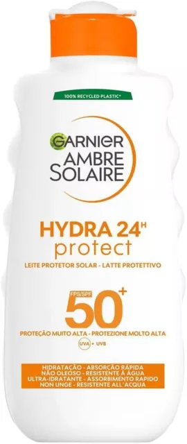 Garnier Ambre Solaire Hydra 24h Proteger - Leche Solar Protección Solare SPF 50+