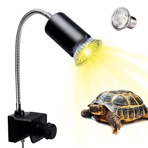 Reptile Heat Lamp Uva Uvb Light For Aquarium Turtle Tank With 50w Basking Bulb A