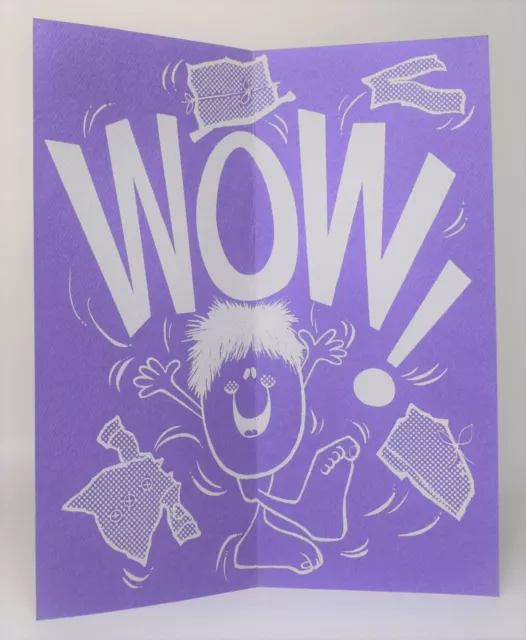 Humour Purple Greetings Cards Vintage 60s/70s Funny WOW Message Wishing Cards 16 2