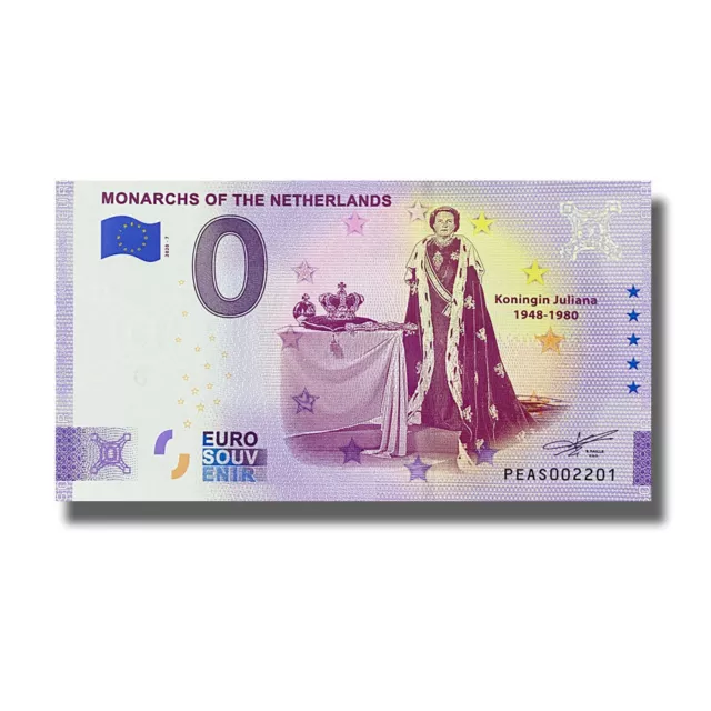 2020-7 Netherlands PEAS Monarchs Euro Billet Souvenir Euro Schein