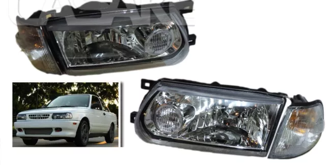 New Headlights Lamp with Corner Lights For Nissan B13 Sentra 91-94 LHD - Clear