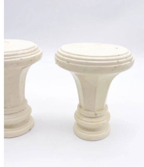 Vintage Set 2 Curtain Rod Finials Hardware Knobs Salvage Cream 3.25" x 4" Rustic 3