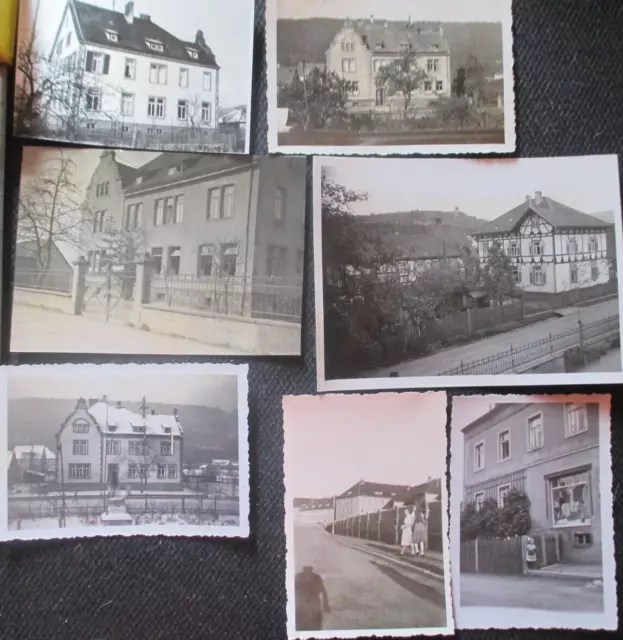 RAR kl Konvolut Orig priv. Foto alter Zeit besondere Gebäude Häuser Bahnhof ?