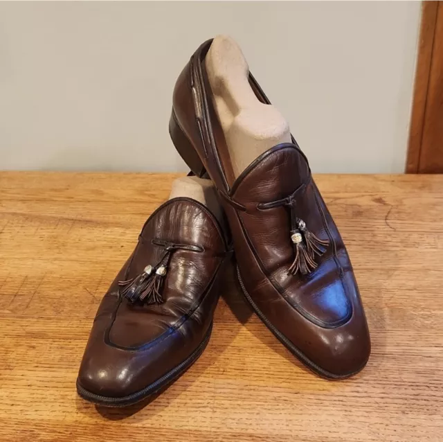 VINTAGE GUCCI MENS Brown Tassel Loafers EU43/US 10 Italy 1970s $275.00 ...