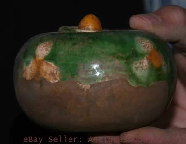 3.6" Old China Tang sancai Porcelain Dynasty Palace Flower Tank Jug Jar