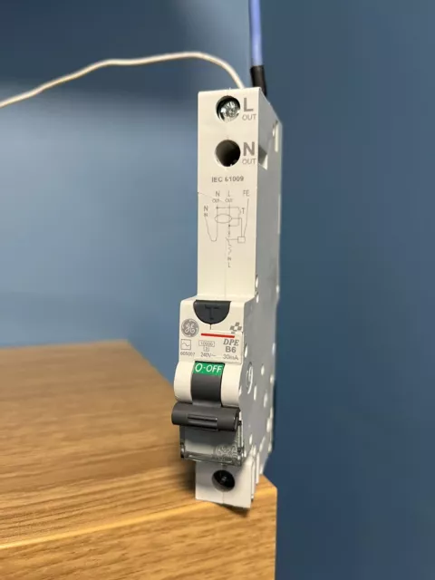 GE 6amp Rcbo B6 30mA DPE 605007 240v 10kA CA elettrico generale