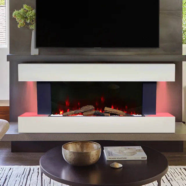 Electric Fireplace Fire Wood Flame Effect Heater Stove Home Decor LED Fire Place