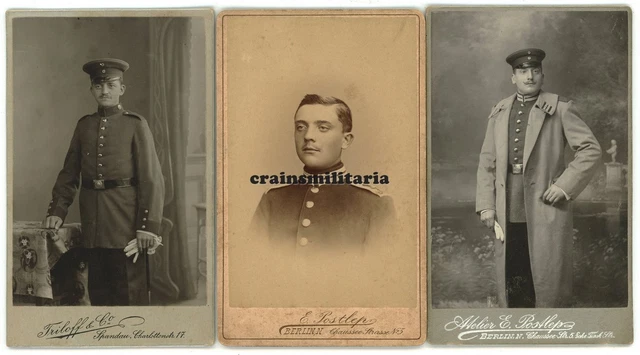3x Orig. Foto CDV Portrait Soldaten Offizier in BERLIN