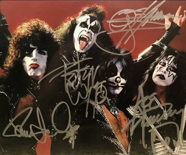 Kiss Destroyer Era autograph Photo Paul Gene Ace Frehley Peter Criss