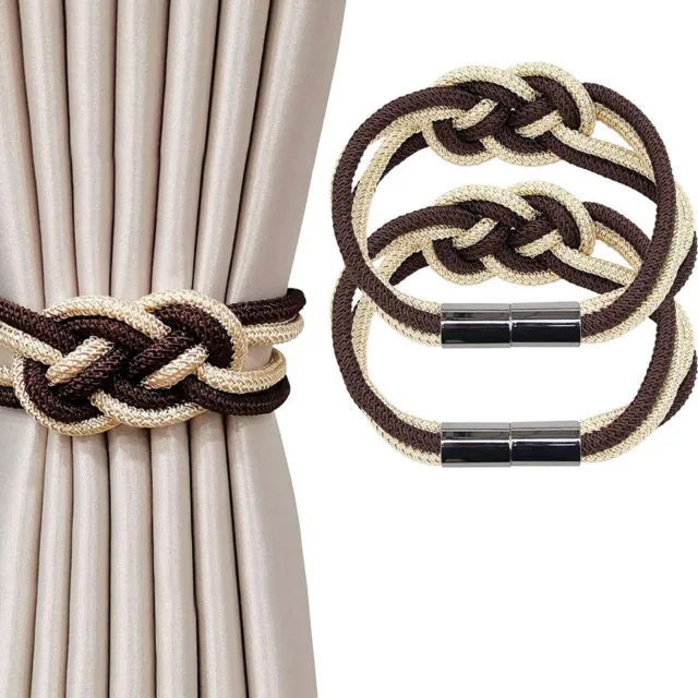 Beautiful Weave Rope Knot Curtain Holdbacks Tiebacks Coffee and Beige pack of 1 5