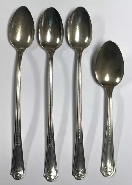 Lot of Four Antique Niagara Silver Plate Ice Tea Spoons and Teaspoon Oneida?